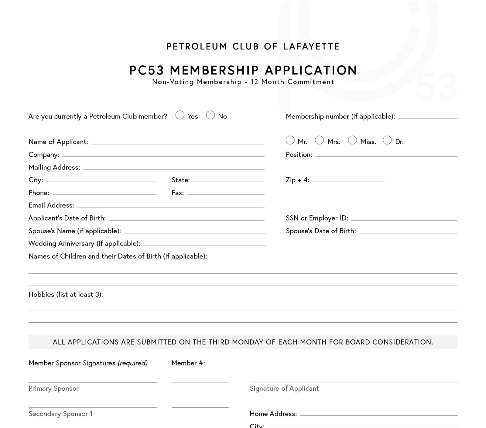Membership Application