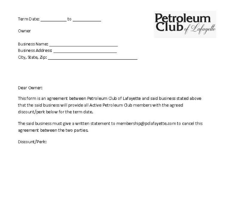 Membership Perk Agreement
